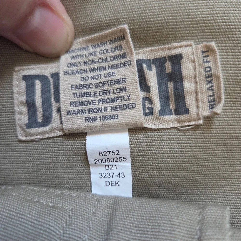 Duluth Trading Co Flex Fire Hose Relaxed Fit Pants Mens 46 x 2g Canvas Tan Khaki